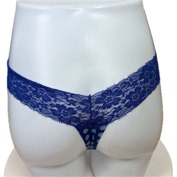 Honeydew Intimates M/L Pink-Blue Polka-Dot Lace Bow Waist Thong Panties-Set of 3 - Picture 7 of 10